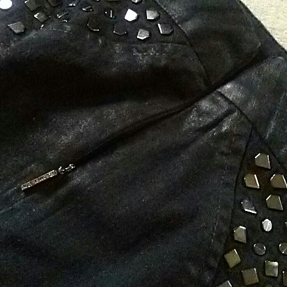 Rachel Roy Studded Waxed Pencil Skirt - Picture 5 of 8
